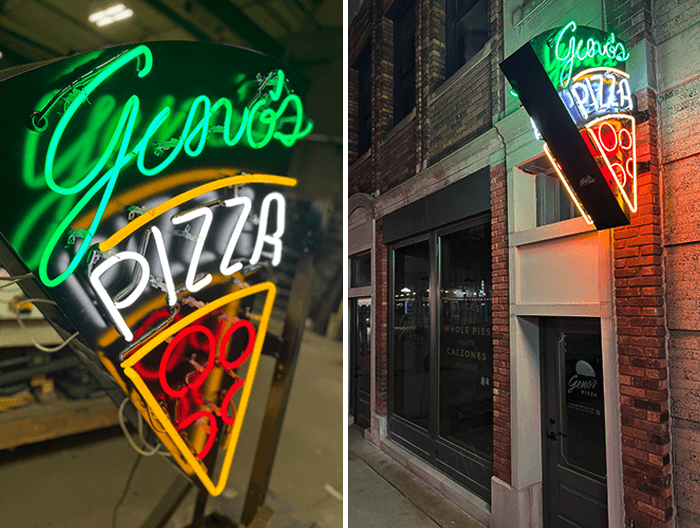Geno's Pizza Neon Projection