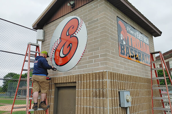 Install East High Stadium Graphics