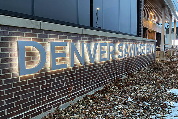 Denver Savings Bank Halo Lit