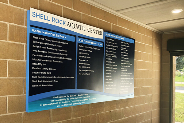 Shell Rock Aquatic Center Donors