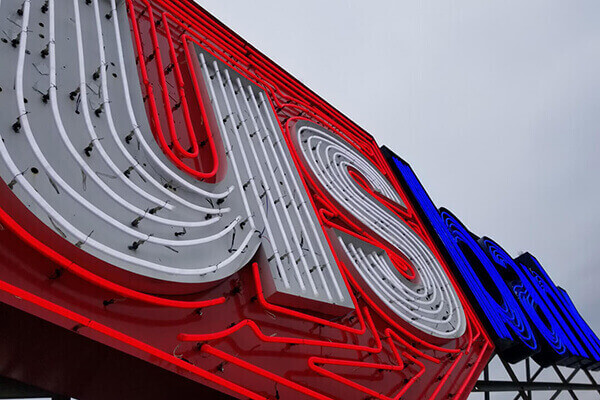 US Bank Neon Alternative Close Up