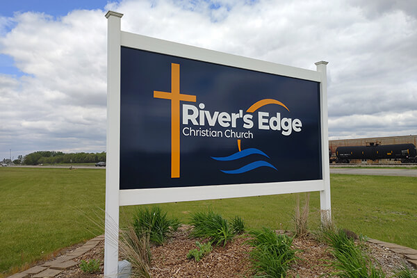 Rivers Edge Post Sign