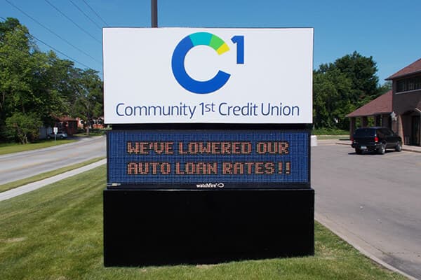 Community 1st Credit Union Monument Sign