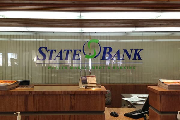 Banking\Financial State Bank Interior Window Vinyl