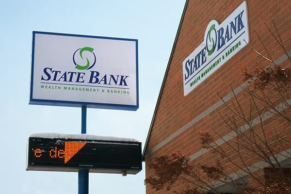 Banking\Financial State Bank Pole & Wall Sign