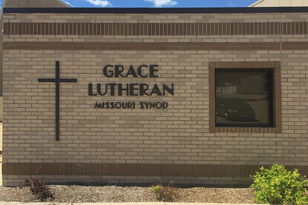 Churches Grace Lutheran Routed Letters