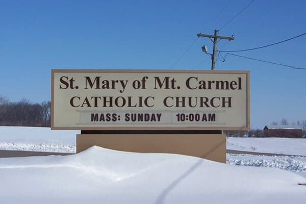 Churches St. Mary of Mt. Carmel Monument Sign