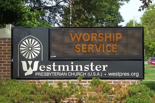 Churches Westminster Presbyterian Monument Sign