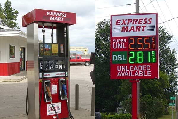 Convenience Stores Express Mart Pump & Price Signs