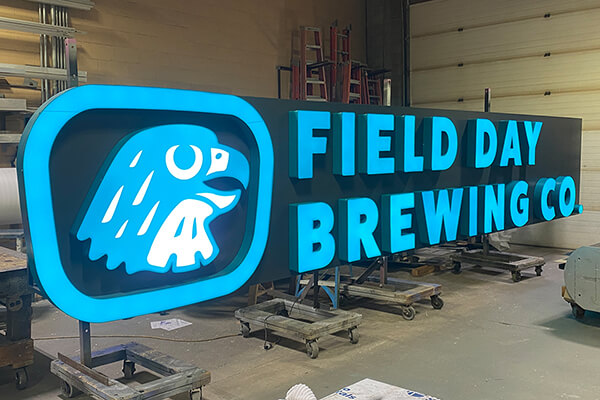 Field Day Brewing Co Channel Letters Blue