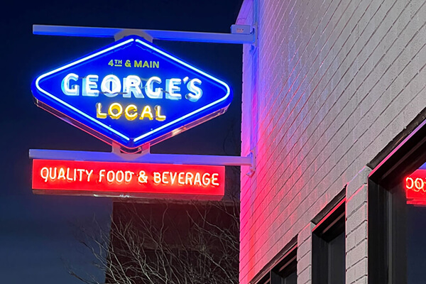 George's Local Neon Projection Sign