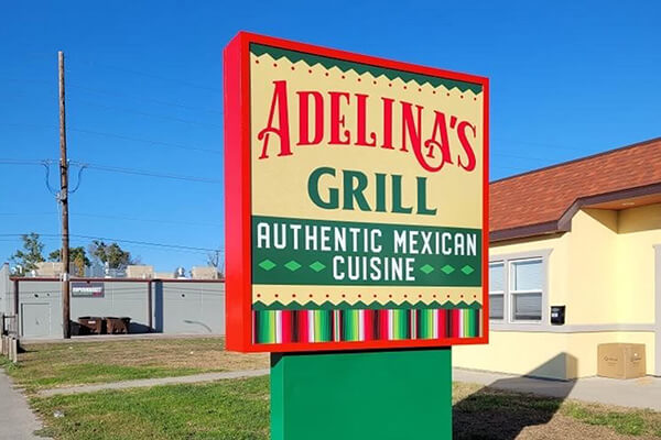 Adelinas Grill Monument Sign Custom Logo Design