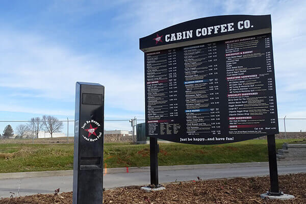 Cabin Coffee Drive Up Menu