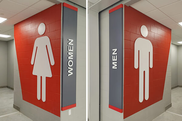 Dimensional Interior Restroom Identification