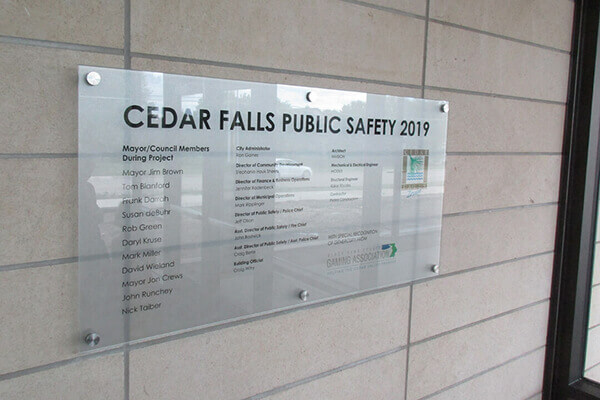 Plaque Cedar Falls Public Safety