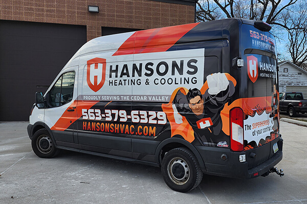 Hansons Heating Van Partial Wrap